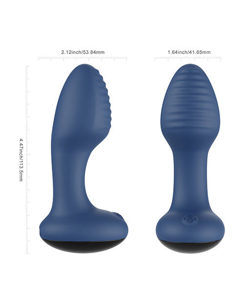 Close-up of blue Frenzy Butt Plug's silicone texture, showcasing its smooth, body-safe material.