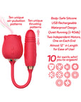 Premium rose vibrator and thruster combo. Dual-ended design for maximum satisfaction. Available at Realvibes.co.