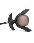 Master Series Dark Pearl Inflatable Vibrating Butt Plug w/Remote Control - Black