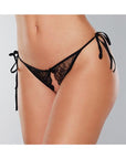 Adore Sugar Tie Side Open Lace Panty Black (One-Size) - Realvibes