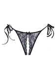 Adore Sugar Tie Side Open Lace Panty Black (One-Size) - Realvibes