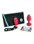 B-vibe Vibrating Heart Plug M/l - Red - Realvibes