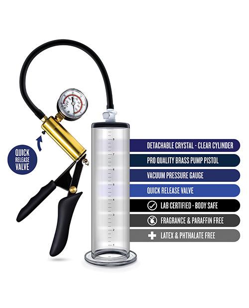 Blush Performance Vx6 Vacuum Penis Pump W-brass Pistol & Pressure Gauge - Clear - Realvibes