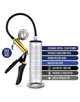 Blush Performance Vx6 Vacuum Penis Pump W-brass Pistol & Pressure Gauge - Clear - Realvibes