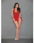 Euphoria Shorty Babydoll & Open Panty Red O-s - Realvibes