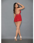 Euphoria Shorty Babydoll & Open Panty Red O-s - Realvibes