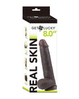Get Lucky 8.0" Real Skin Series Dark Brown