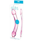 GLAS DOUBLE TROUBLE GLASS DILDO - PURPLE
