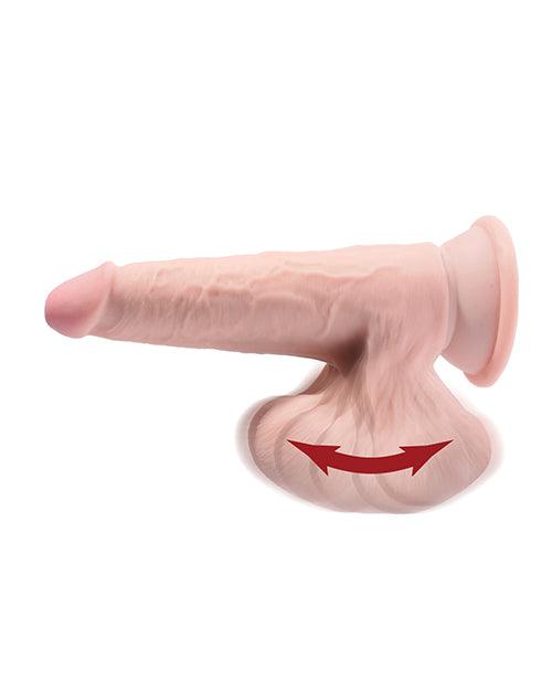 King Cock Plus 8" Triple Density Cock W-swinging Balls - Ivory - Realvibes