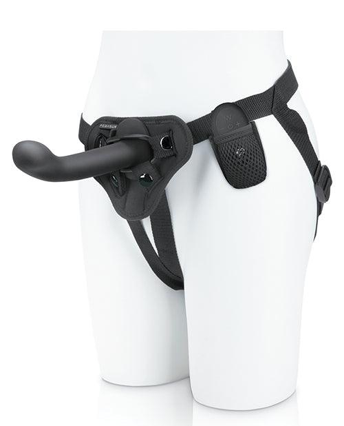 Pegasus 6" Rechargeable P-spot G-spot Peg W-adjustable Harness & Remote Set - Black - Realvibes