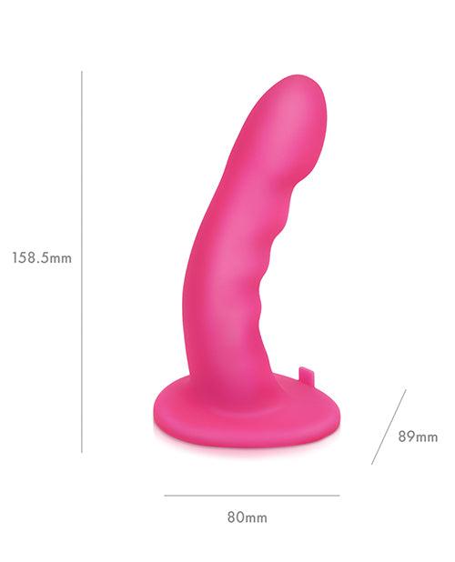 Pegasus 6" Rechargeable Ripple Peg W-adjustable Harness & Remote - Pink - Realvibes