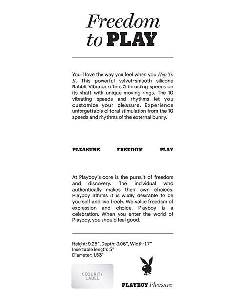 Playboy Pleasure Hop To It Rabbit Vibrator Back of Box