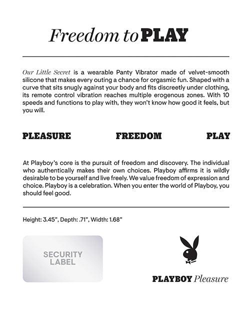 Playboy Pleasure Our Little Secret Panty Vibrator Back of Box