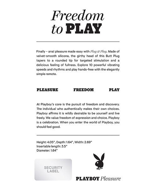 Playboy Pleasure Plug & Play Butt Plug Back of Box