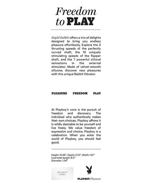Playboy Pleasure Rapid Rabbit Vibrator - 2 Am Back of Box