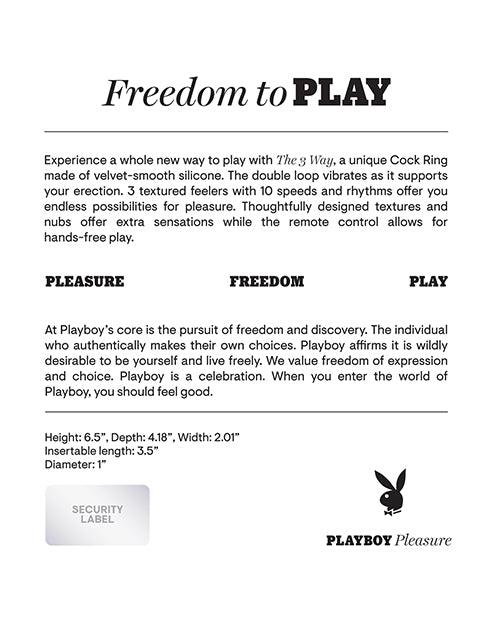 Playboy Pleasure The 3 Way Cock Ring - 2 Am Back of Box