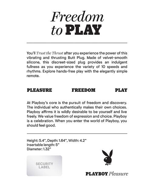 Playboy Pleasure Trust The Thrust Butt Plug - 2 Am Back of Box