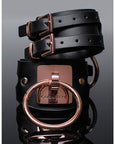 Pleasure Collection Adjustable Handcuffs - Black-rose Gold - Realvibes