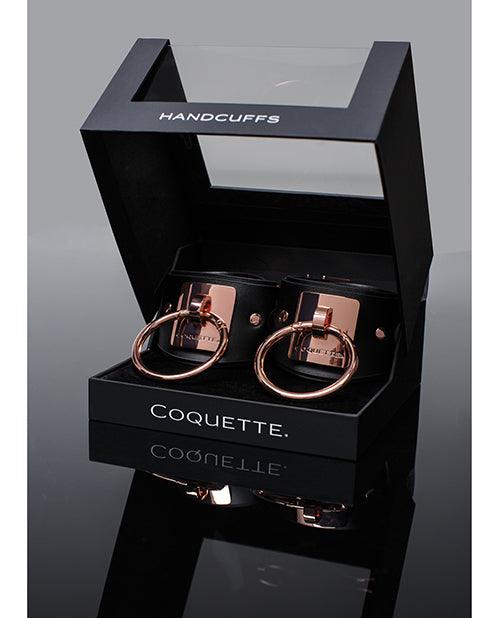 Pleasure Collection Adjustable Handcuffs - Black-rose Gold - Realvibes