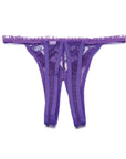 Scalloped Embroidery Crotchless Panty Purple O-s - Realvibes
