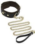 Spartacus Collar & Leash - Brown Leather W-gold Accent Hardware