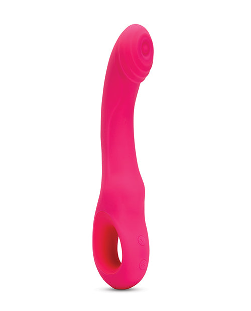 A sleek, black tapping vibrator with innovative technology.
