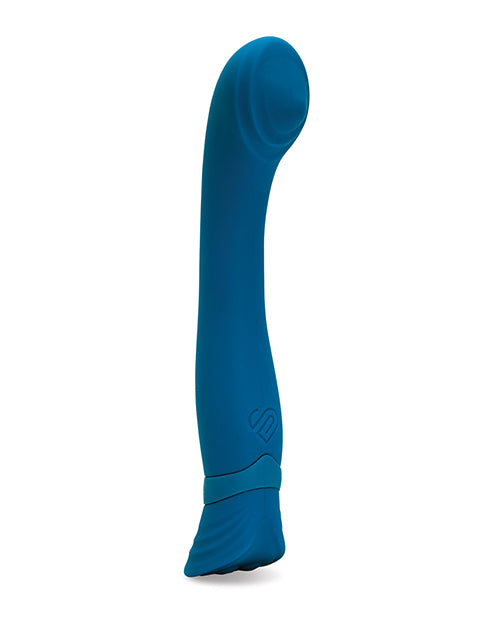Stylish and ergonomic design of the Nu Sensuelle Deep Turquoise Calypso G-spot vibrator.
