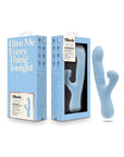 Blue Blush Devin G-Spot Vibrator with curved shaft and clitoral stimulator.