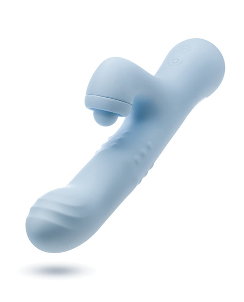 Vibrant blue Blush Devin Vibrator, displaying its eye-catching color.