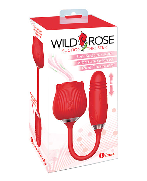 Dual-ended Wild Rose & Thruster Vibrator with air-pulsation technology and 10-speed telescopic thruster for versatile pleasure.