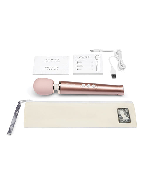 Le Wand Petite Rechargeable Vibrating Massager - Rose Gold set
