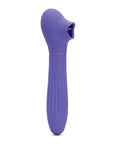 A sleek, purple vibrator with triple-action stimulation.