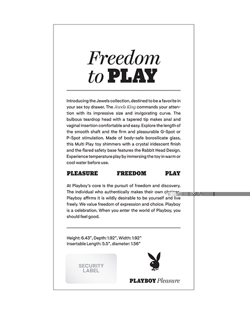 Playboy Pleasure Jewels King Dildo Box
