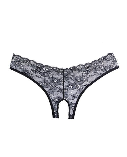 Adore Crush Lace Open Panty Black (One-Size) - Realvibes