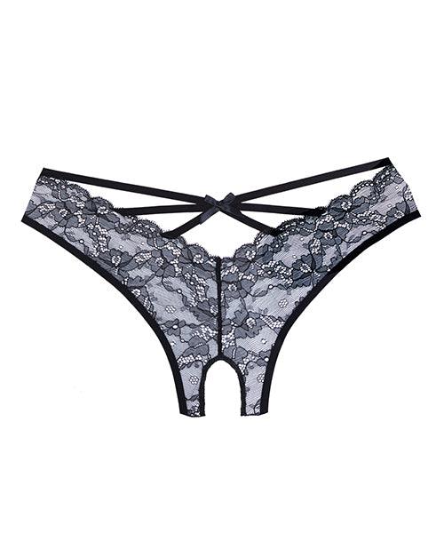Adore Crush Lace Open Panty Black (One-Size) - Realvibes