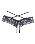 Adore Dare Me Cross Waist Open Lace Panty Black (One-Size) - Realvibes
