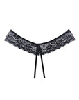 Adore Foreplay Lace & Mesh Front Open Panty Black (One-Size) - Realvibes