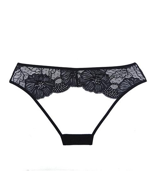Adore Kiss Mesh & Lace Open Panty Black (One-Size) - Realvibes