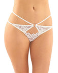 Jasmine Strappy Lace Thong with Front Keyhole Cut-Out (White): Unleash Your Seductive Side and Elevate Your Passion