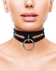 Stylish and sturdy leather collar for dominance play.