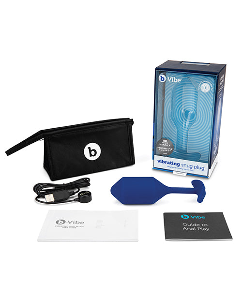 B-vibe Vibrating Weighted Snug Plug Xl - 247 G Navy / Black