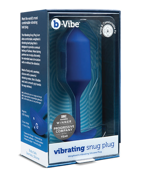 B-vibe Vibrating Weighted Snug Plug Xl - 247 G Navy / Black