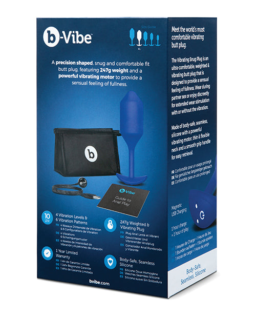 B-vibe Vibrating Weighted Snug Plug Xl - 247 G Navy / Black