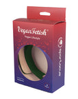 Spartacus Plush Lined Pu Collar & Chained Leash - Green