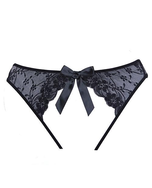 Adore Sheer Teaz Open Panty Black Sheer fabric revealing tantalizing glimpses of skin