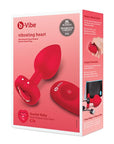 B-vibe Vibrating Heart Plug M/l - Red - Realvibes