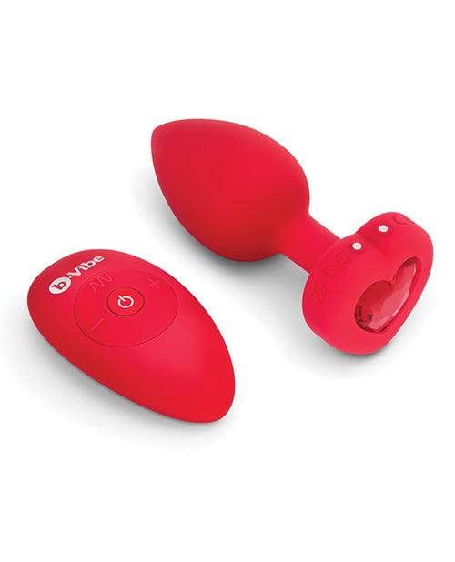 B-vibe Vibrating Heart Plug M/l - Red - Realvibes