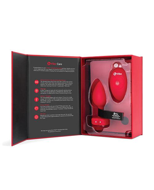 B-vibe Vibrating Heart Plug M/l - Red - Realvibes