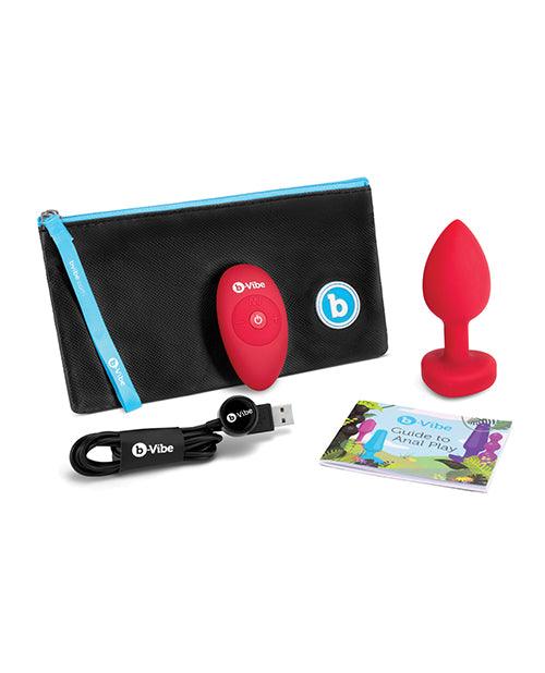 B-vibe Vibrating Heart Plug M/l - Red - Realvibes