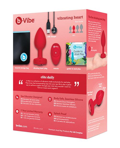 B-vibe Vibrating Heart Plug M/l - Red - Realvibes